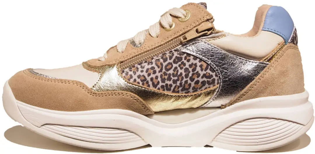 Xsensible Taupe Dames Sneakers SWX27 - Luipaardprint - afbeelding 2 van 6
