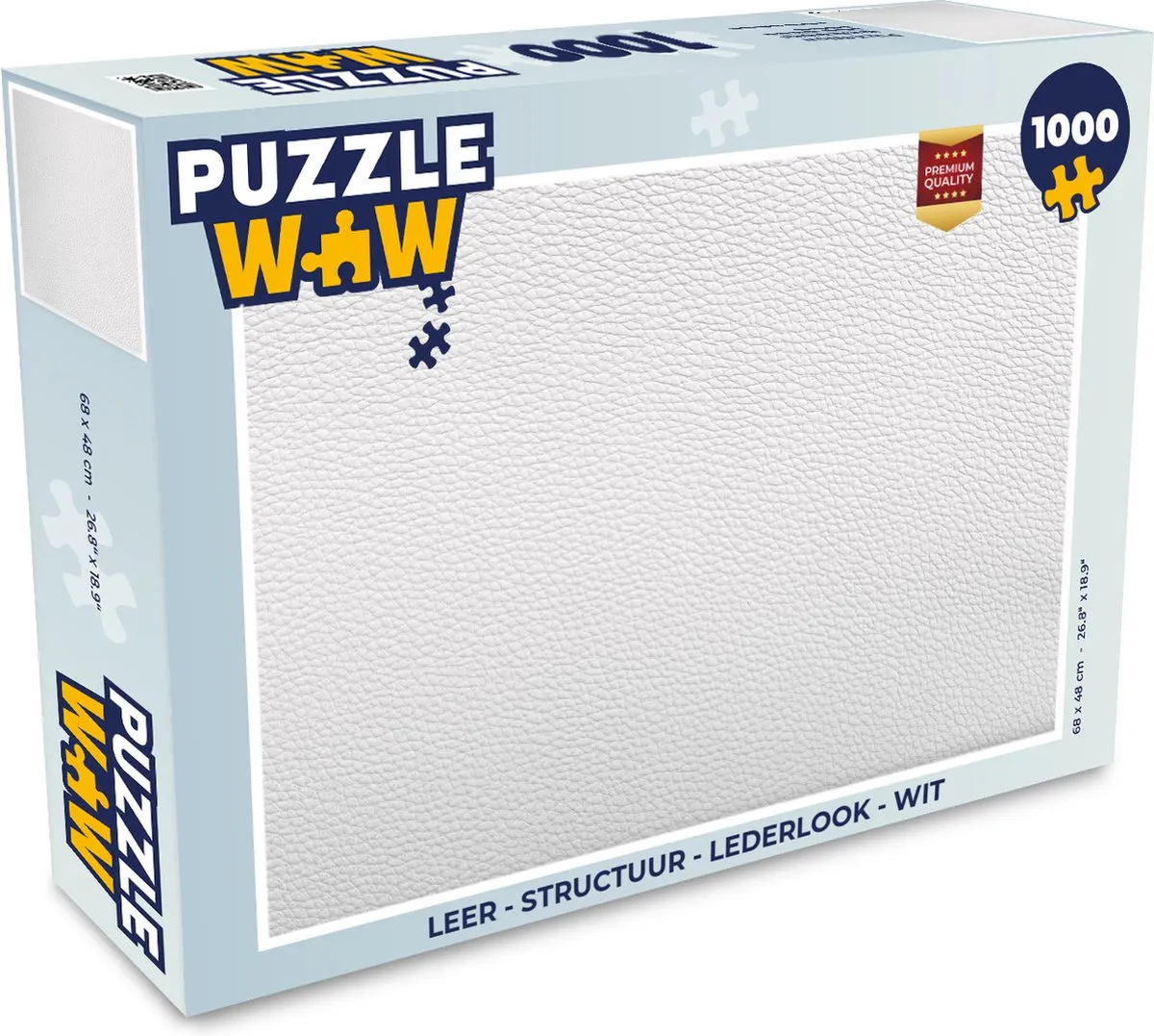 PuzzleWow Leerpuzzel 1000 Stuks - Lederlook Wit