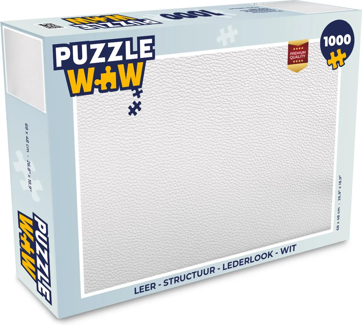 PuzzleWow Leerpuzzel 1000 Stuks - Lederlook Wit