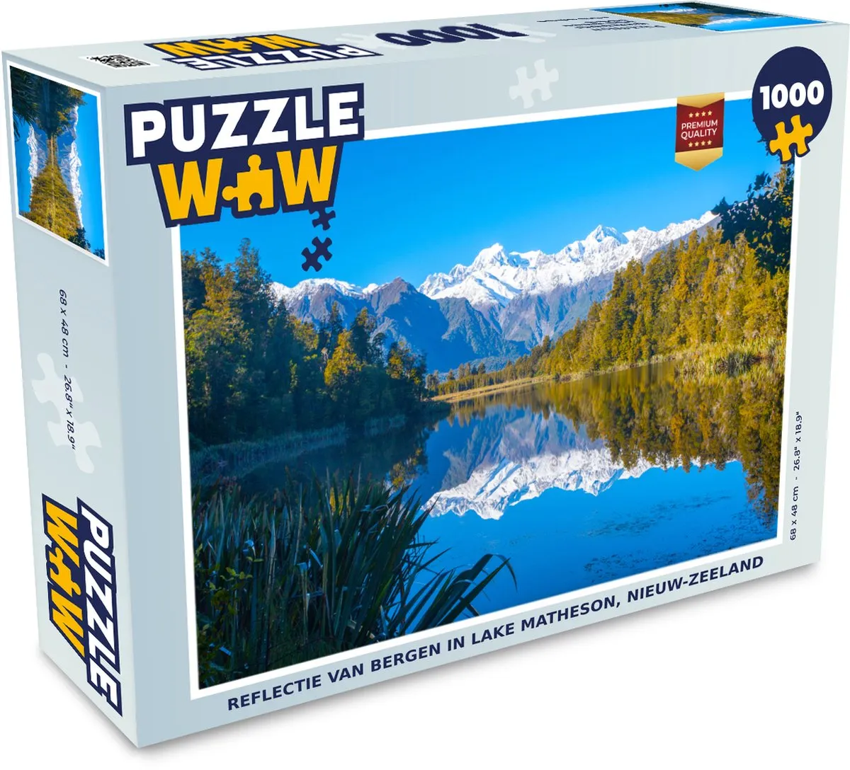 PuzzleWow Legpuzzel Lake Matheson 1000 Stuks - Multicolor