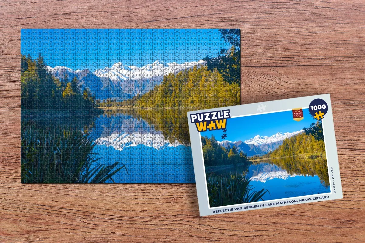 PuzzleWow Legpuzzel Lake Matheson 1000 Stuks - Multicolor