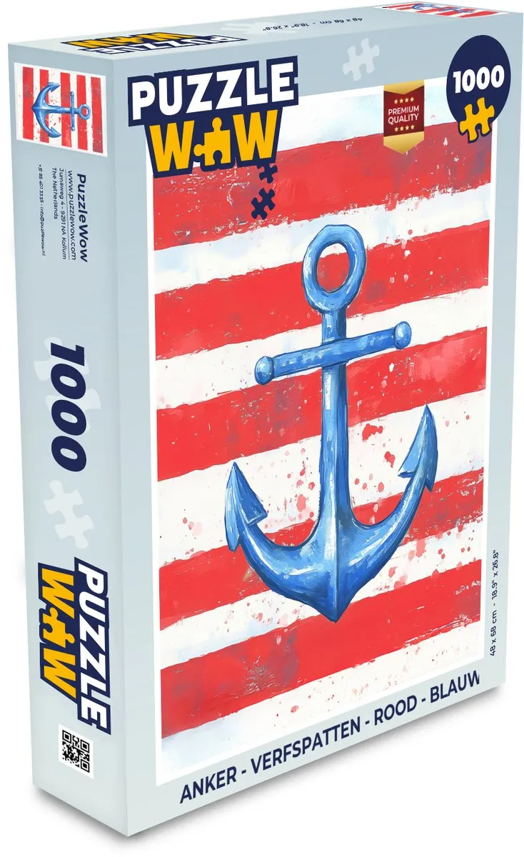 PuzzleWow Anker Legpuzzel 1000 Stuks - Strepen