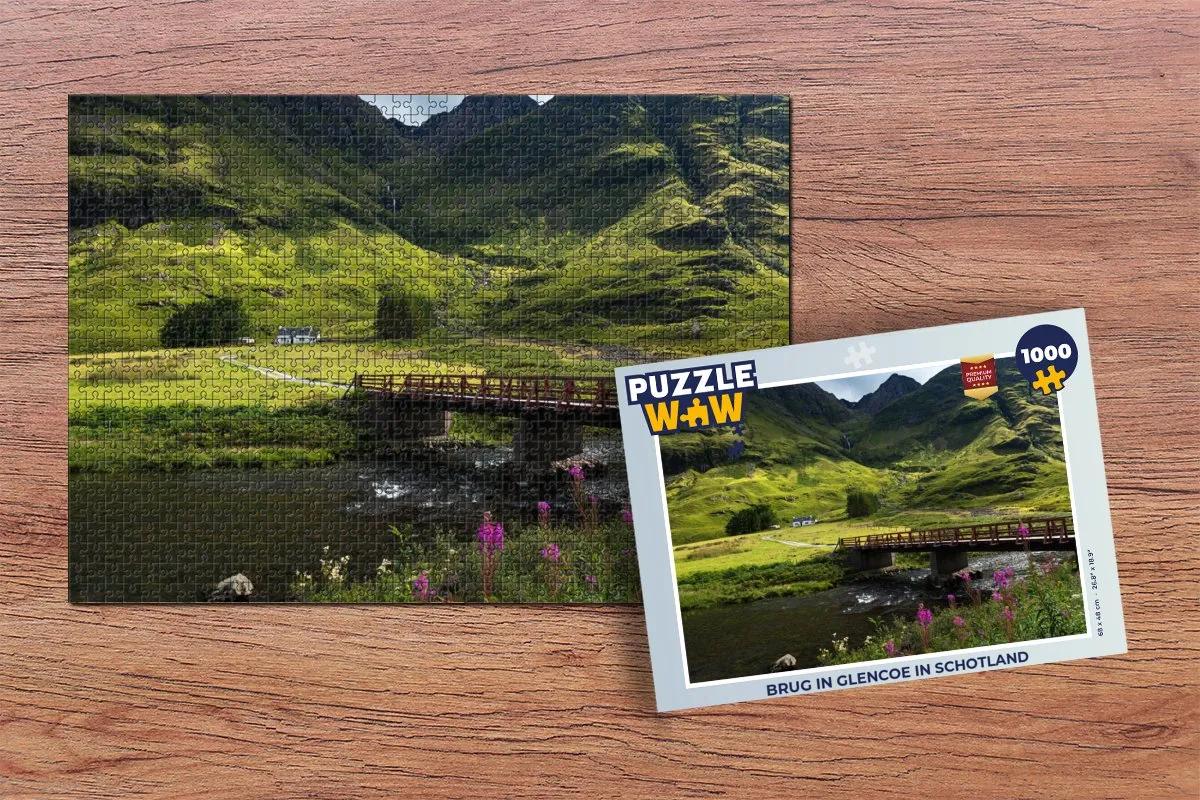 PuzzleWow Legpuzzel Glencoe Schotland 1000 Stuks - Multicolor