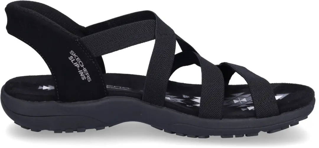 Skechers Reggae Slim Stretch Flex Dames Sandalen - Zwart - afbeelding 2 van 6