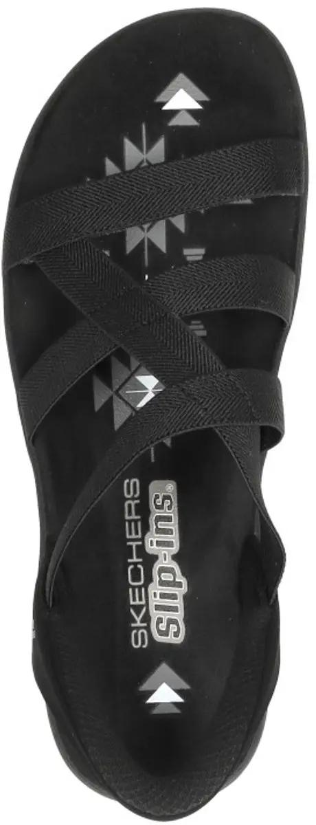 Skechers Reggae Slim Stretch Flex Dames Sandalen - Zwart - afbeelding 5 van 6