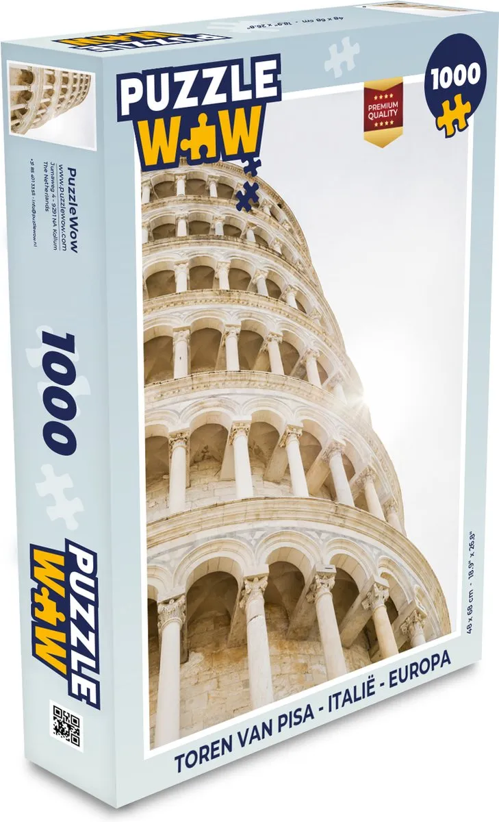 PuzzleWow Toren van Pisa Legpuzzel 1000 Stuks - Multicolor