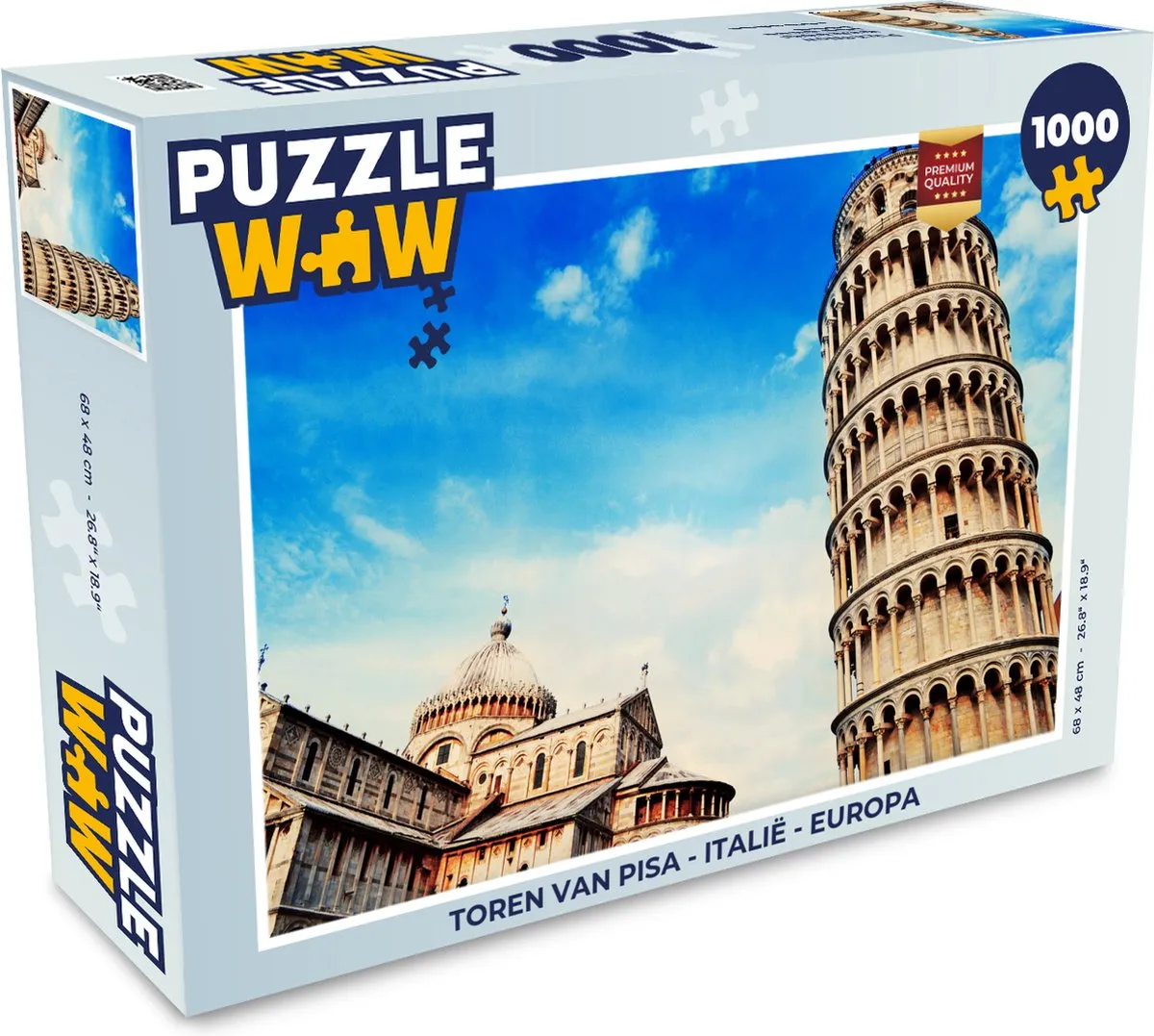 PuzzleWow Toren van Pisa Legpuzzel 1000 Stuks - Multicolor
