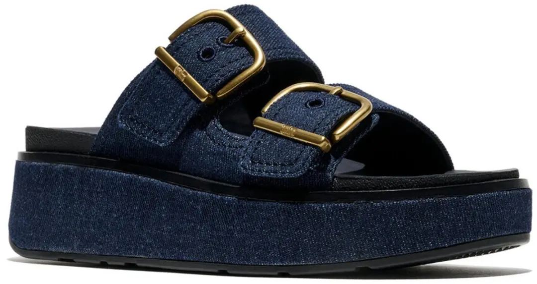 FitFlop Dames sandalen Gen-FF Max Buckle Two-Bar Denim Slides A3I