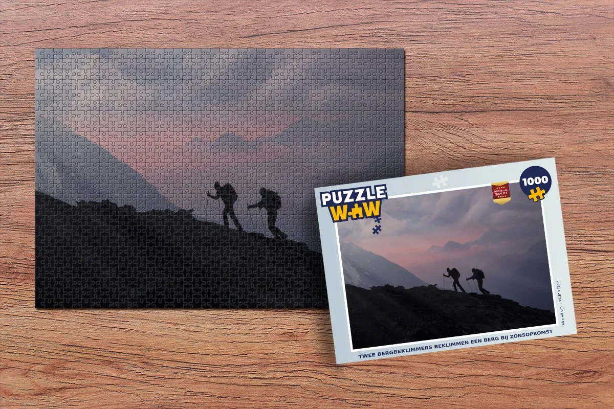 PuzzleWow Legpuzzel Twee Bergbeklimmers 1000 Stuks - Multicolor