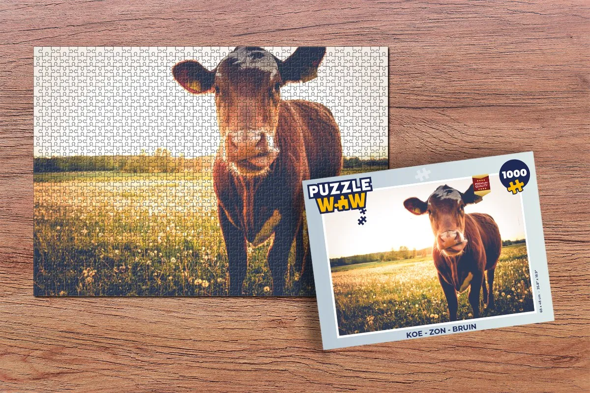 PuzzleWow Koe Legpuzzel 1000 Stuks - Multicolor