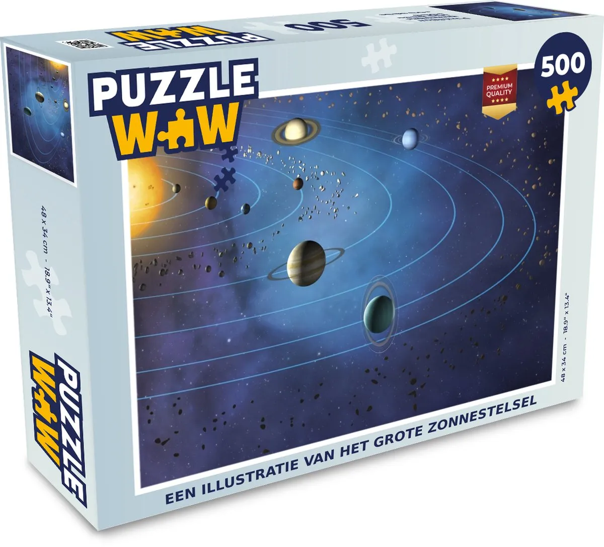 PuzzleWow Grote Zonnestelsel Legpuzzel 500 Stuks - Multicolor
