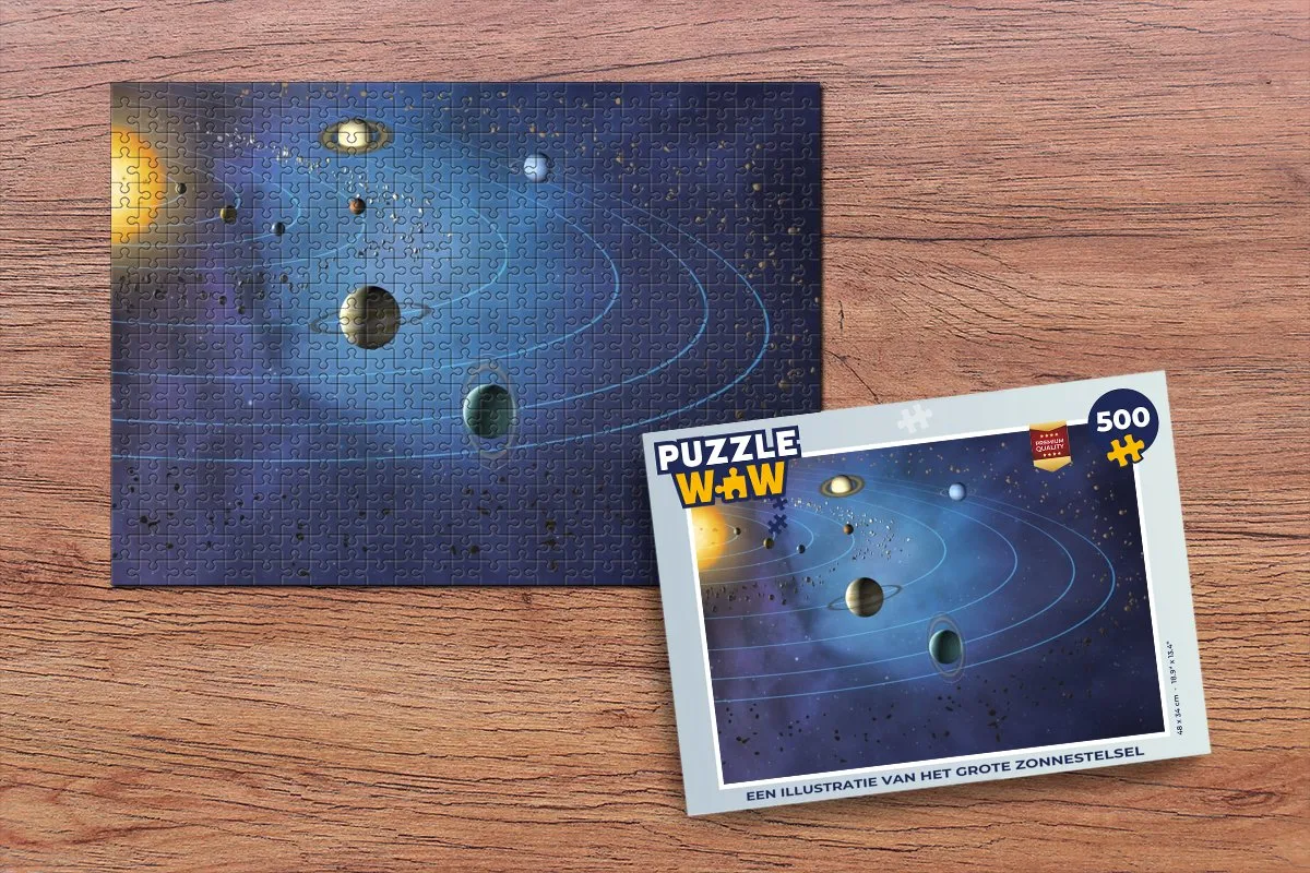 PuzzleWow Grote Zonnestelsel Legpuzzel 500 Stuks - Multicolor
