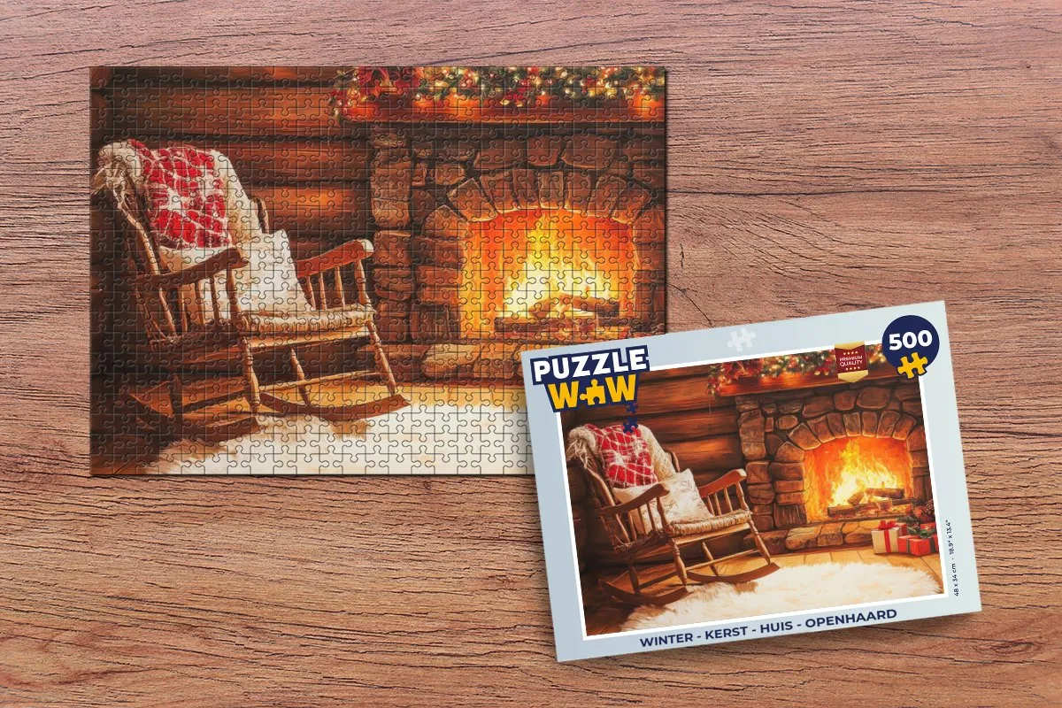 PuzzleWow Kerst Openhaard Legpuzzel 500 Stuks - MPN 8721166929531