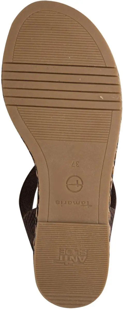 Tamaris Dames Sandalen - Bruin Goud - Maat 38