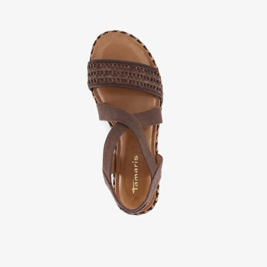 Tamaris Dames Sandalen - Bruin Goud - Maat 38