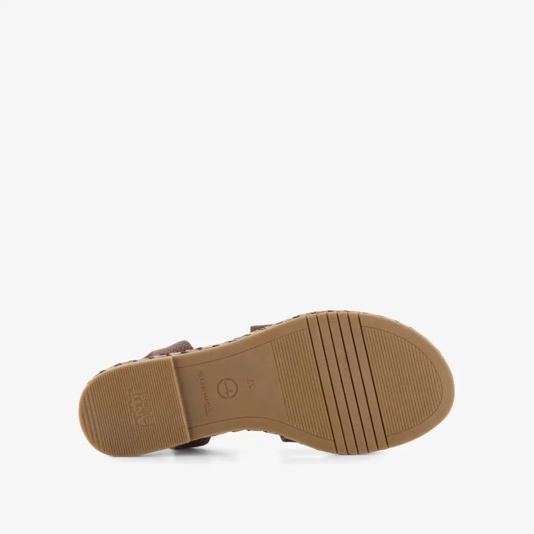 Tamaris Dames Sandalen - Bruin Goud - Maat 38