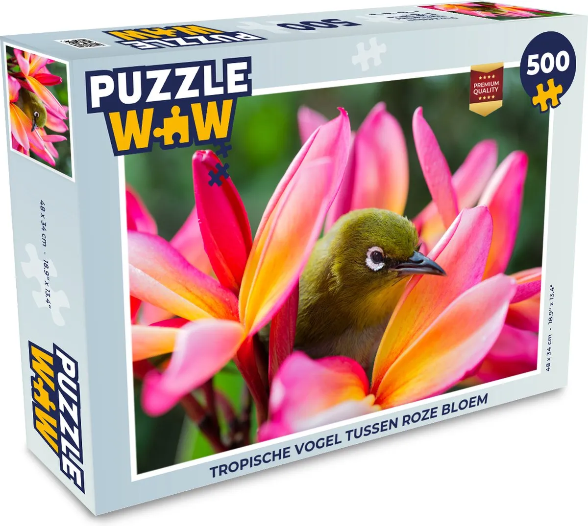 PuzzleWow Tropische Vogel Legpuzzel 500 Stuks - Multicolor