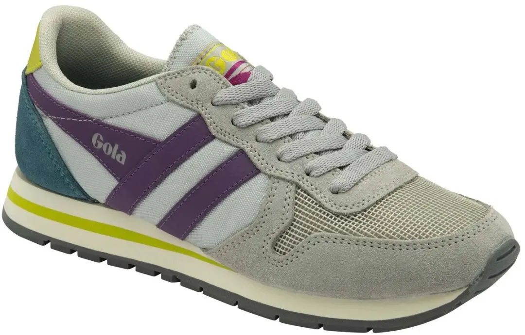 Gola Daytona CLA592 Damestrainers - Lichtgrijs/Foxglove/Zwavel - afbeelding 5 van 6