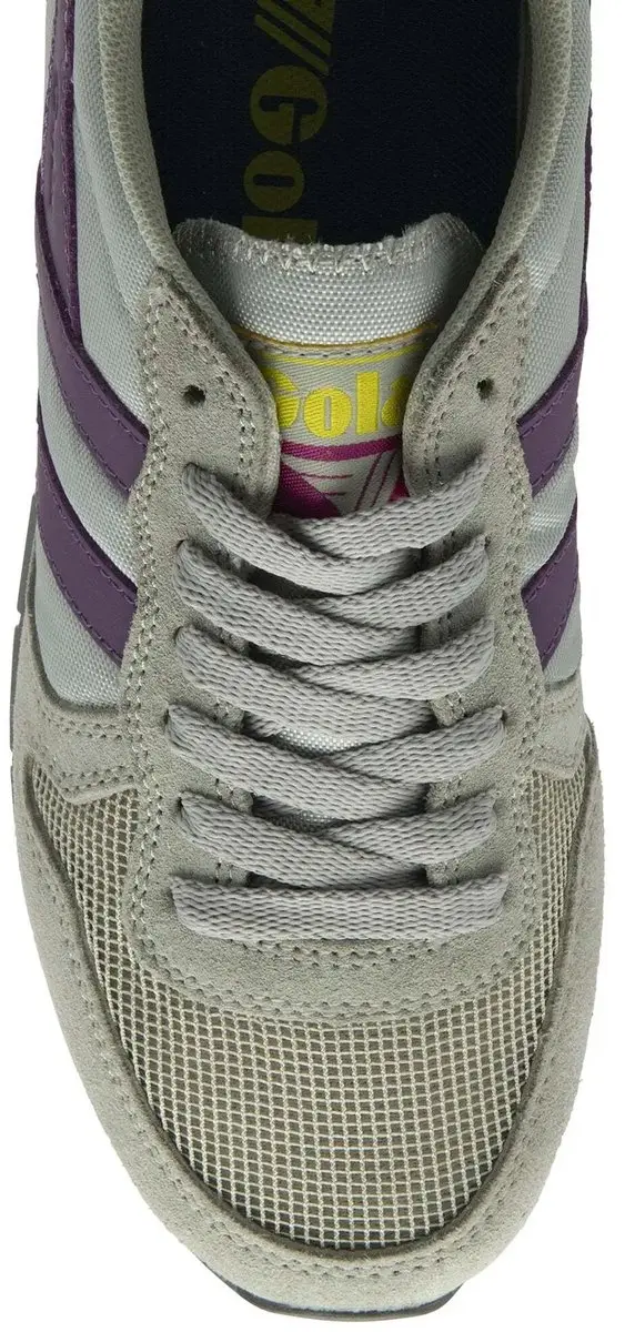 Gola Daytona CLA592 Damestrainers - Lichtgrijs/Foxglove/Zwavel - afbeelding 2 van 6