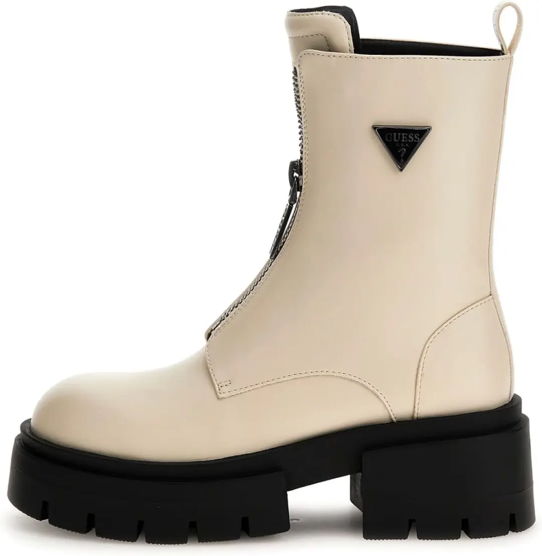 Guess Leila Dames Veterboots Kuntstleer Milk