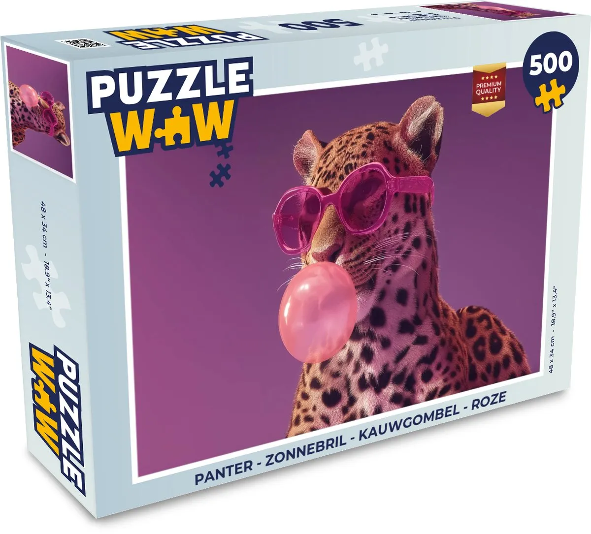 PuzzleWow Panter Zonnebril Legpuzzel 500 Stuks