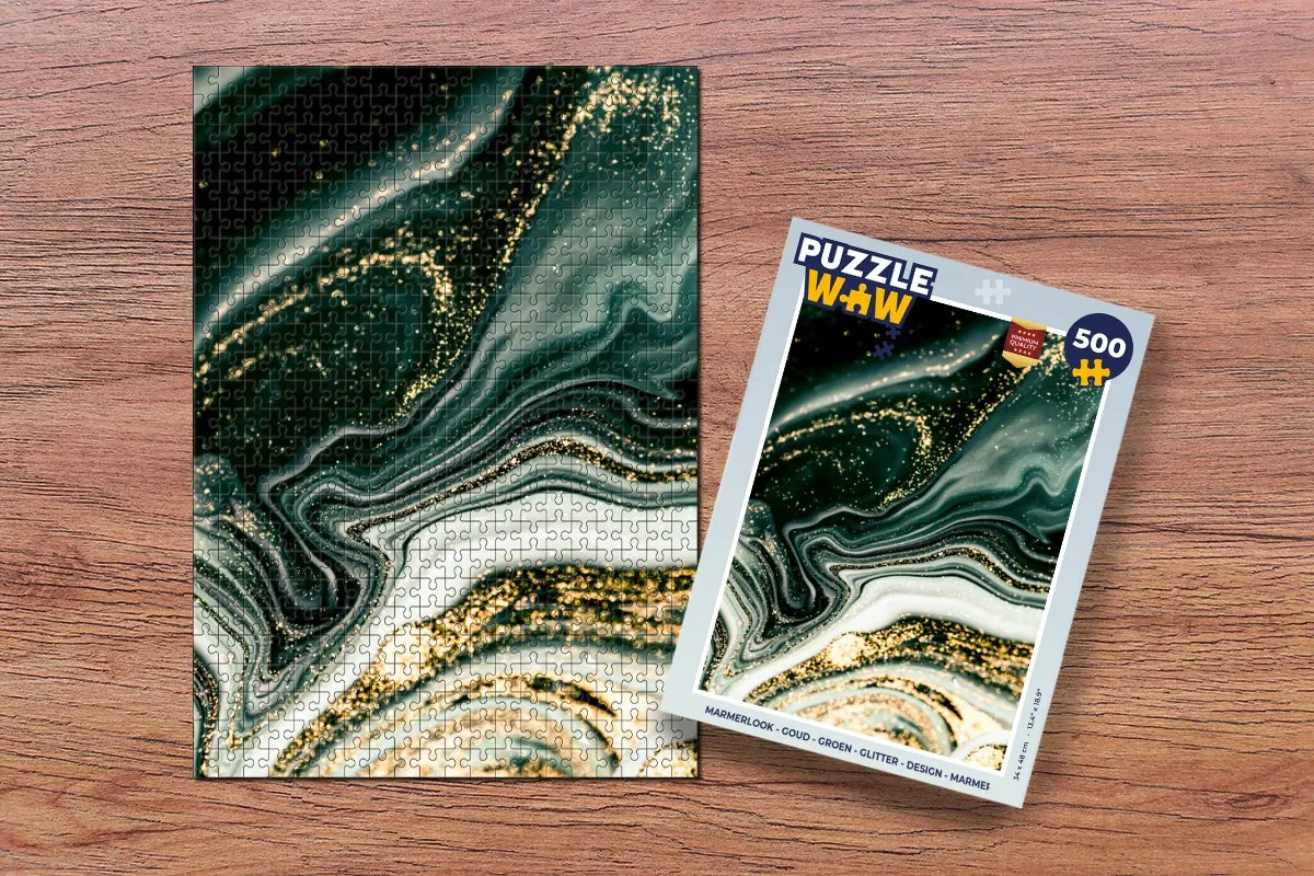 PuzzleWow Marmerlook Legpuzzel 500 Stuks - Multicolor