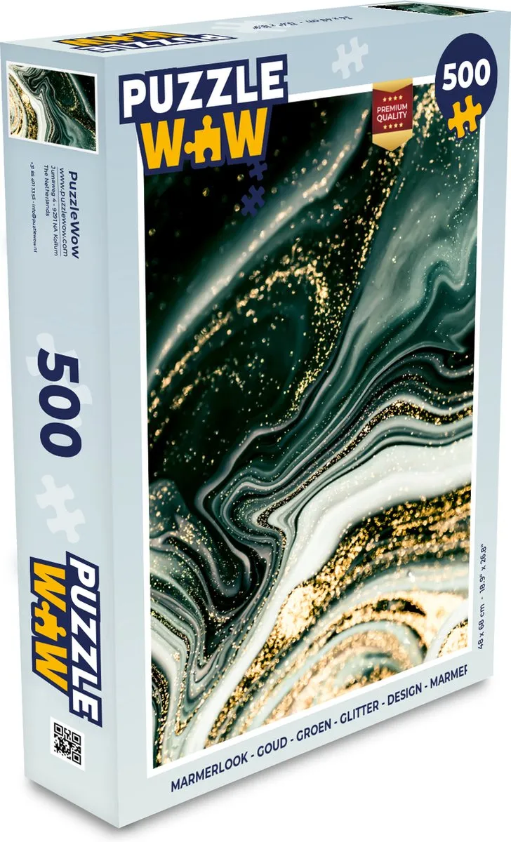 PuzzleWow Marmerlook Legpuzzel 500 Stuks - Multicolor