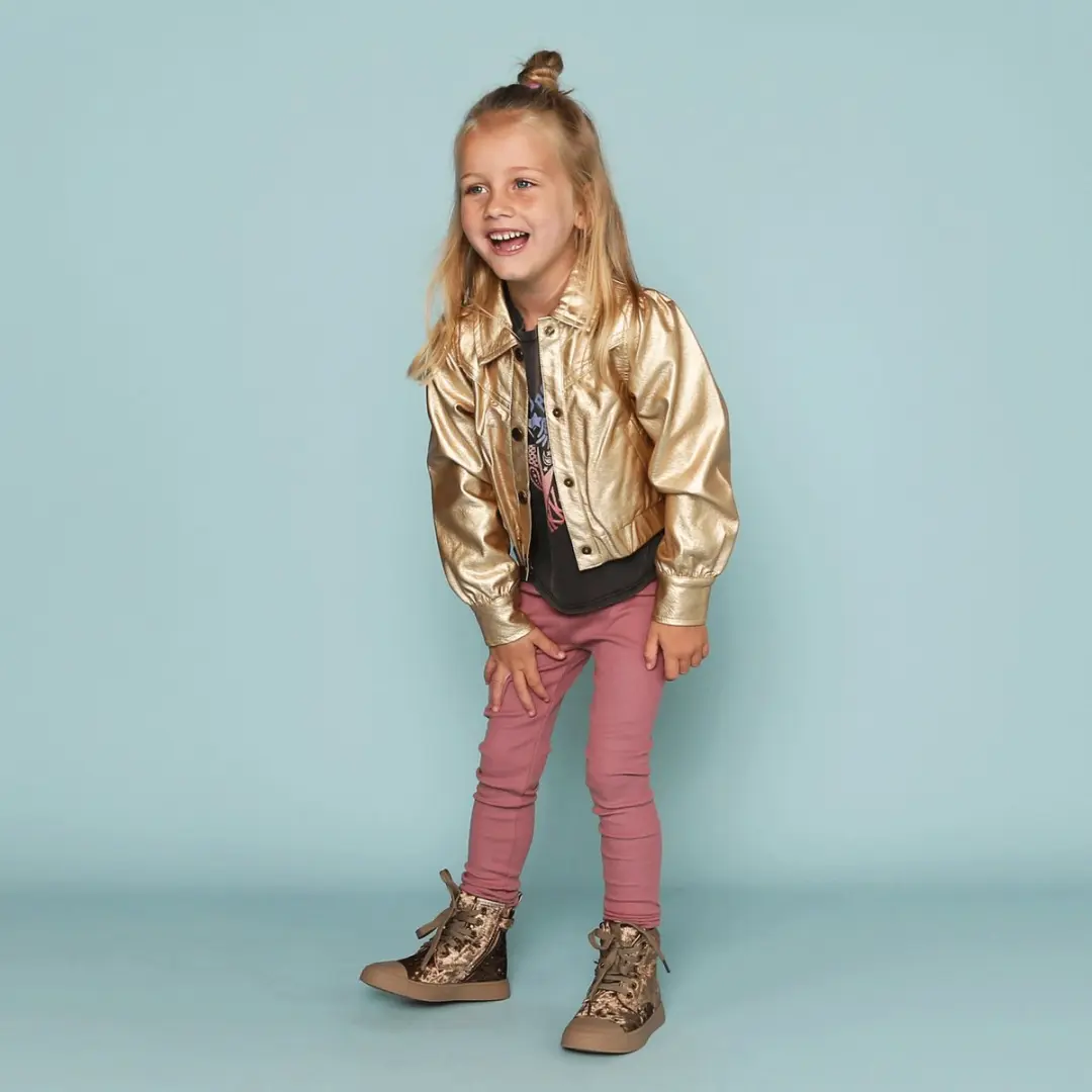Shoesme Gouden Bikerboot met stipjes - Kinderen Maat 25 - afbeelding 6 van 6