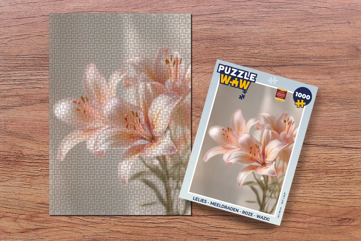 PuzzleWow Lelies - Meeldraden Legpuzzel 1000 Stuks - Roze