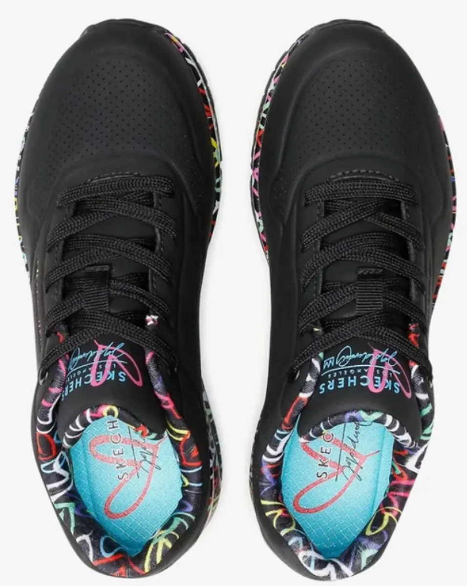 Skechers Uno-Loving Love Sneakers 155506-BBK - Zwart