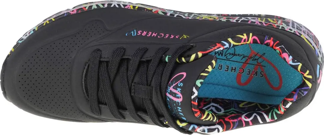 Skechers Uno-Loving Love Sneakers 155506-BBK - Zwart