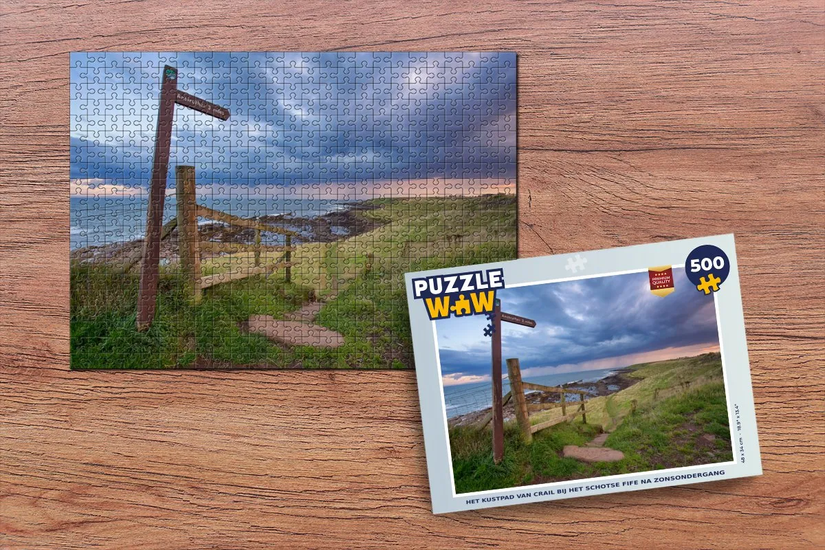 PuzzleWow Het kustpad van Crail bij Schots Fife Legpuzzel 500 Stuks