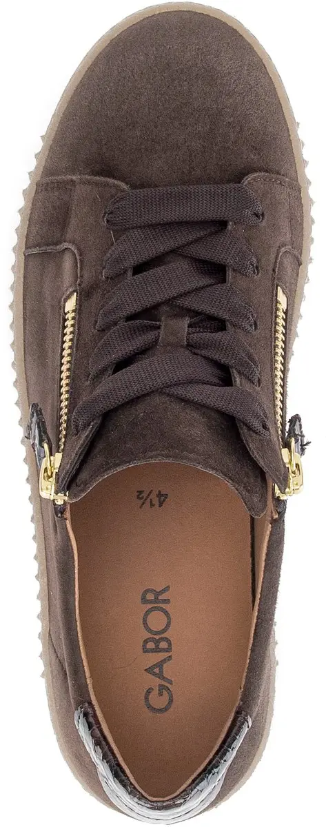 Gabor Dames Sneakers suede vtr rits 5446 5 - Bruin - afbeelding 5 van 6