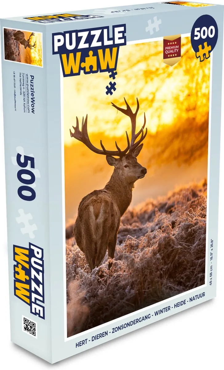 PuzzleWow Hert Puzzel 500 Stuks - Multicolor