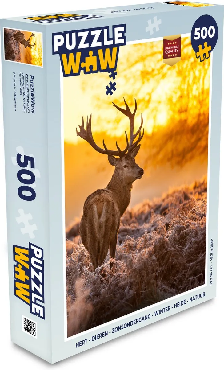 PuzzleWow Hert Puzzel 500 Stuks - Multicolor