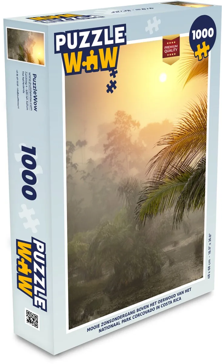 PuzzleWow Legpuzzel Mooie Zonsondergang Corcovado 1000 Stuks - Multicolor