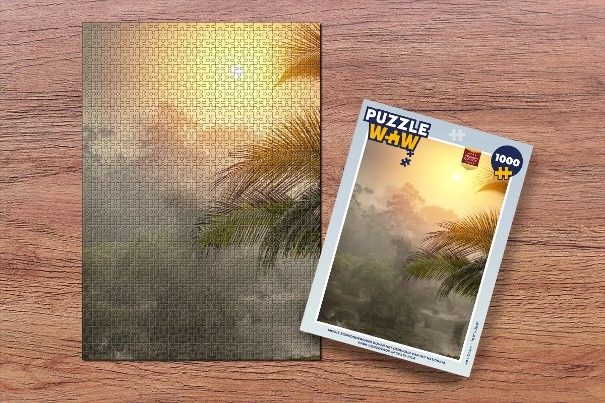 PuzzleWow Legpuzzel Mooie Zonsondergang Corcovado 1000 Stuks - Multicolor