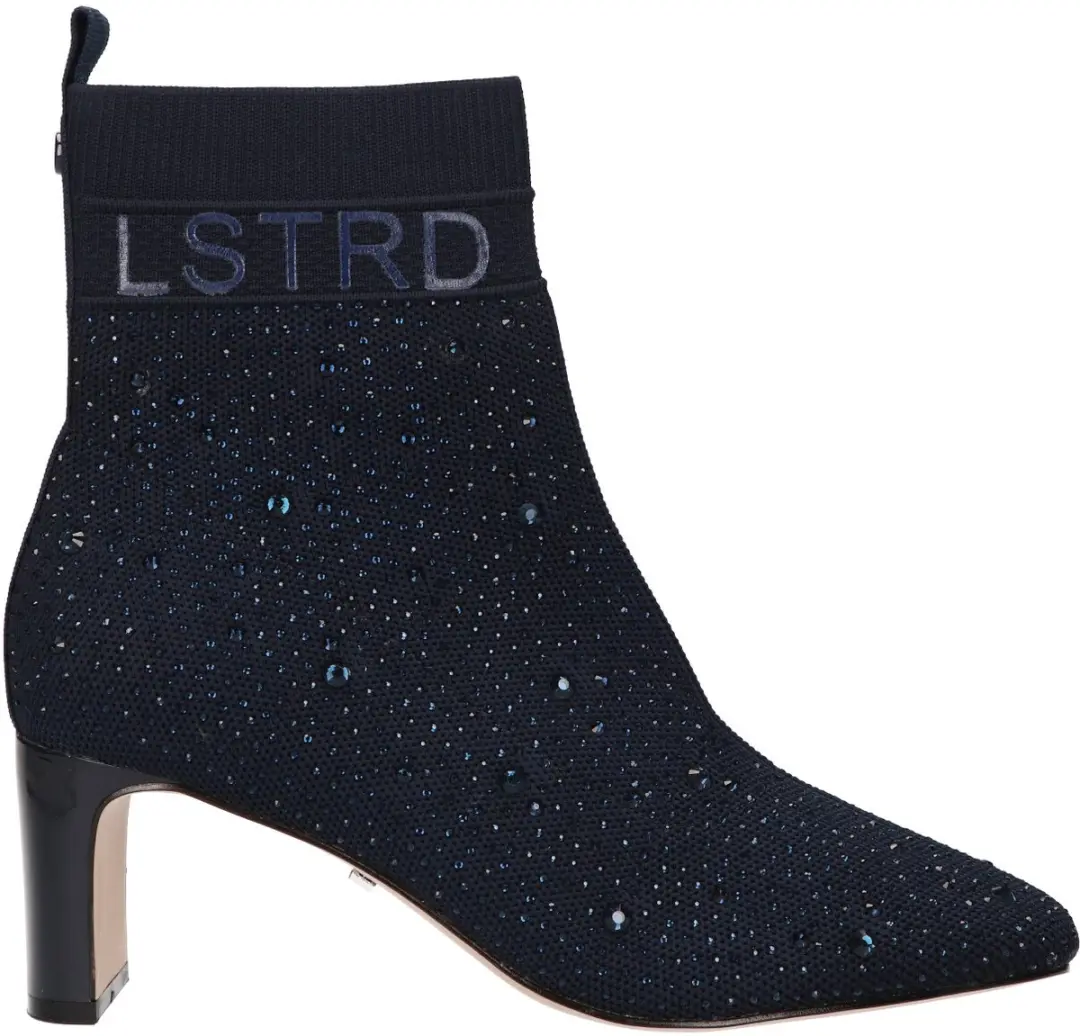 La Strada Enkellaars Donkerblauw Knitted