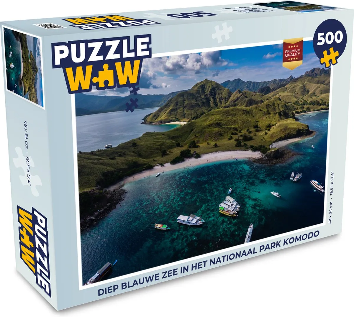 PuzzleWow Legpuzzel Diep Blauwe Zee Komodo 500 Stuks