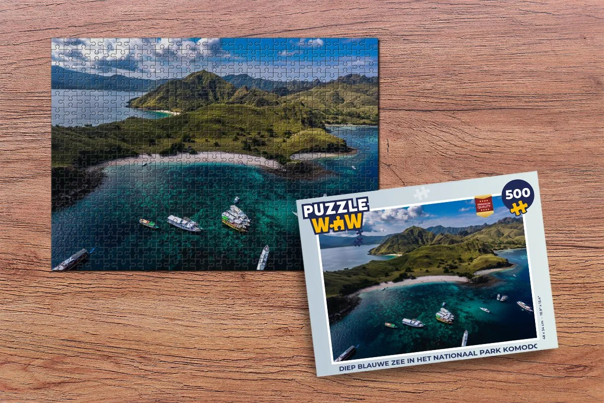 PuzzleWow Legpuzzel Diep Blauwe Zee Komodo 500 Stuks - Multicolor
