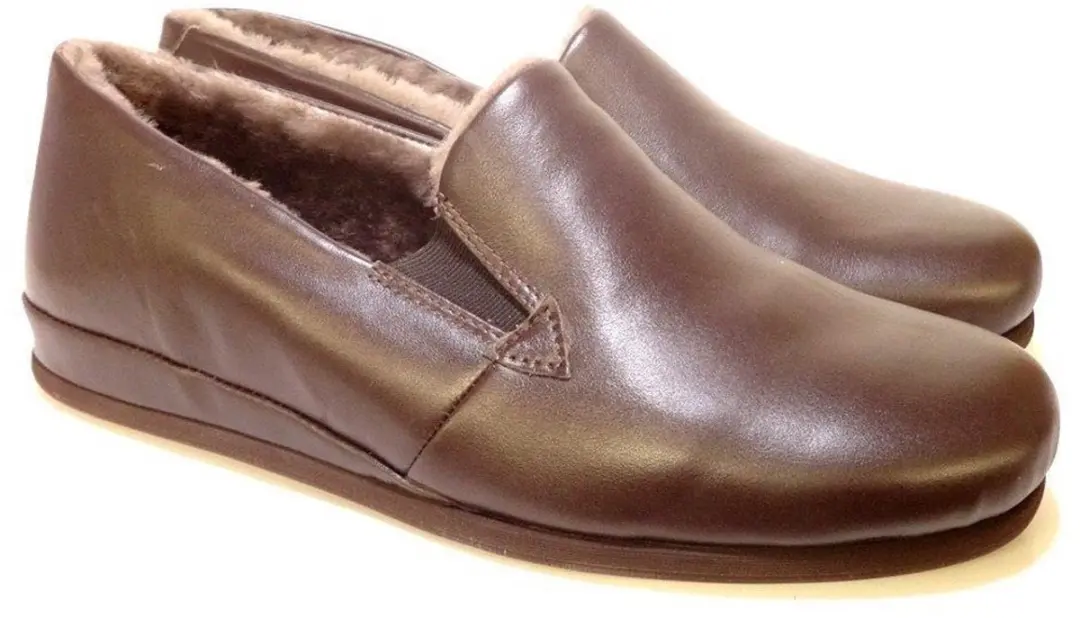 Rohde 6420-71 pantoffel leer met voering Bruin