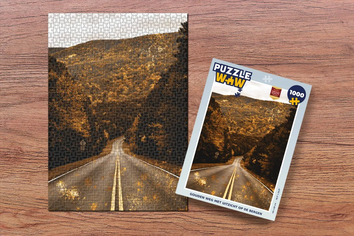 PuzzleWow Weg - Bomen Legpuzzel 1000 Stuks - Multicolor