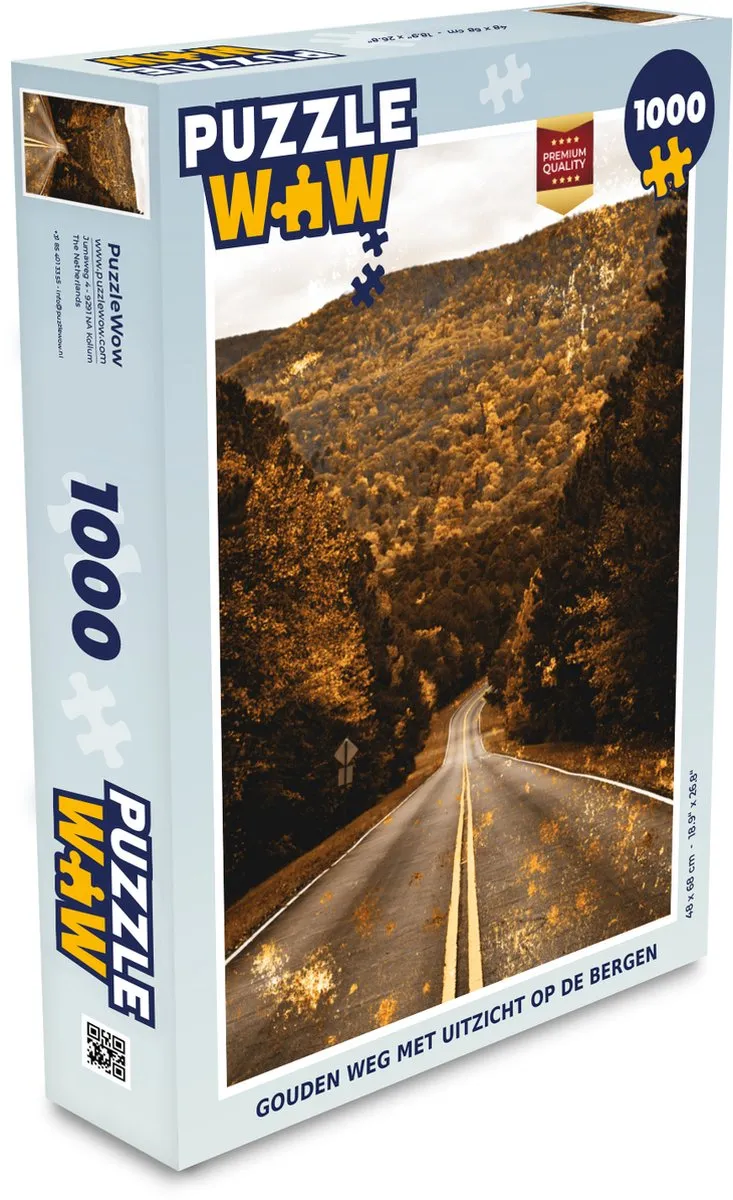 PuzzleWow Weg - Bomen Legpuzzel 1000 Stuks - Multicolor
