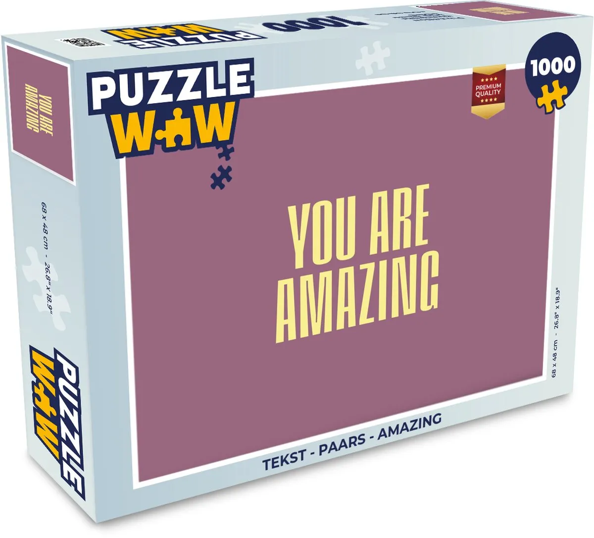 PuzzleWow Tekst Moeder Liefde 4 Legpuzzel 1000 Stuks - Paars