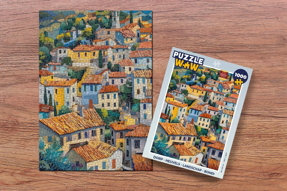 PuzzleWow Dorp - Heuvels Legpuzzel 1000 Stuks