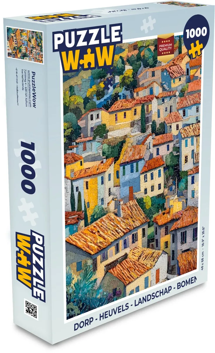 PuzzleWow Dorp - Heuvels Legpuzzel 1000 Stuks