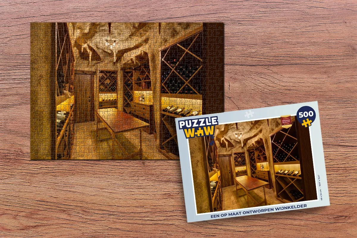 PuzzleWow Wijnkelder Legpuzzel 500 Stuks - Multicolor