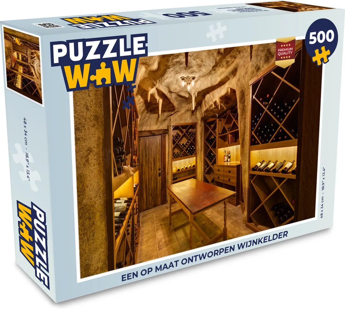 PuzzleWow Wijnkelder Legpuzzel 500 Stuks - Multicolor