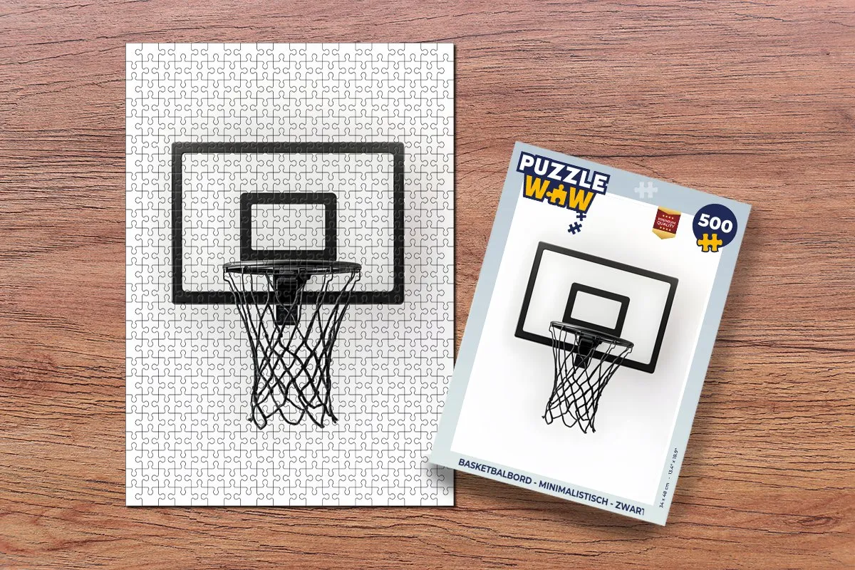PuzzleWow Basketbalbord Legpuzzel 500 Stuks - Zwart