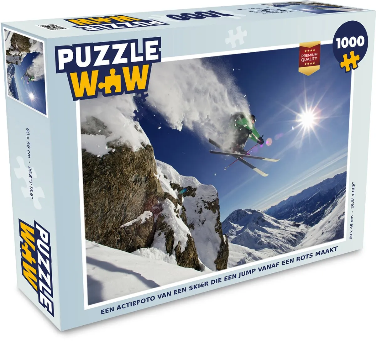 PuzzleWow Legpuzzel 1000 Stuks - Skiën Multicolor
